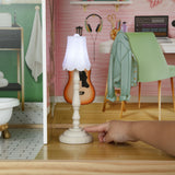 Delta Children Deluxe Maui 60" Wooden Dollhouse for 12" Dolls with 4 Stories, Elevator, Slide, Lights and Sounds