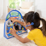 Melissa & Doug Jet Pilot Interactive Dashboard – Wooden Airplane Cockpit Toy