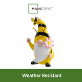 Mainstays 12.9" H Metal Bumblebee Gnome Garden Statue, Outdoor Bee Gnome Décor