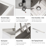 Trinity Stainless Steel Utility Sink Single Bowl 18x16x13 Garage Laundry NEW