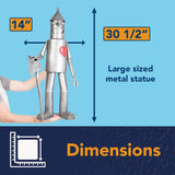 30.5" Tin Woodsman Metal Garden Statue, Iron Outdoor Sculpture with Red Heart