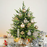 52-Count Shatterproof Christmas Ornaments with Preinstalled Hanging Strings and Gift Box