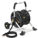 Gorilla 150 ft. Aluminum Zero-Rust Garden Hose Reel Cart – Heavy-Duty Mobile Hose Reel with Brass Fittings