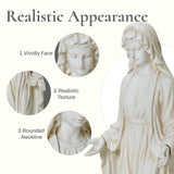 30" Virgin Mary Outdoor Statue, Blessed Mother Religious Garden Sculpture, Magnesium Oxide Décor