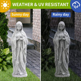 29.9" Virgin Mary Praying Garden Statue, Magnesium Oxide Religious Outdoor Sculpture