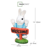 Mainstays 11.5" Welcome Bunny Garden Statue, Resin Easter Rabbit Décor