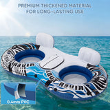 2 Person Inflatable River Tube Float with Cooler & Enhanced Backrest