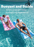 Joyfy Inflatable Pool Float Lounger with Headrest, Foot Rest & Cup Holders, Floating Pool Raft