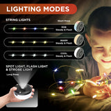 Bell + Howell 50 ft Retractable Camping String Lights, 125 LED Color Changing Outdoor Lights
