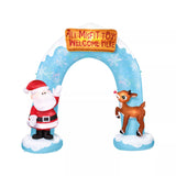 9 ft. 5" Light-Up Rudolph and Santa Christmas Archway Inflatable with Projector Effect