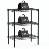 3-Tier Metal Wire Shelving Rack – 30" H Heavy-Duty Adjustable Storage Shelf