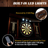 40" Dartboard Cabinet & Dart Board Set W/ LED Lights by Barrington Billiards