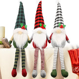 Molumo 3-Piece Christmas Gnome Decorations – Handmade Buffalo Plaid Plush Swedish Tomte Elf Dolls