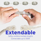 Cool White LED Rope Lights, 2-Wire Flexible PVC Accent Lighting