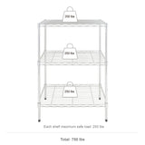 Hyper Tough 3-Tier Wire Shelving Rack, 750 lb Capacity Metal Shelf