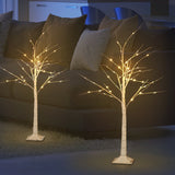 6-Foot LED Birch Tree with 200 Warm White Fairy Lights, Christmas Tree Seasonal Decoration