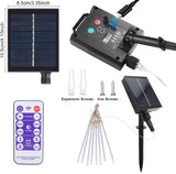 Solar Meteor Shower Icicle Lights, 8 Tubes, 192 LEDs, 11.8" Solar Falling Rain Lights