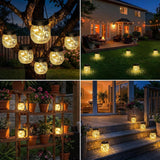 6 Pack Solar Hanging Globe Lanterns – Cracked Glass Outdoor Solar Lights