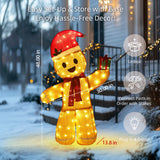48-Inch 3D Gingerbread Man Outdoor Christmas Yard Decoration with LED Lights