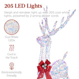Best Choice Products 4-Foot Lighted Christmas Reindeer and Sleigh Outdoor Décor Set with 205 LED Lights