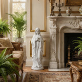 30" Virgin Mary Garden Statue, Weather-Resistant MgO Religious Sculpture with Stone Finish