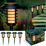 Bell + Howell Smart Solar Pathway Lights – 4 pk 21 lm Warm Flame LED Landscape Lighting