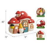 Mainstays Weather-Resistant Mushroom Village Garden Statue, Resin Outdoor Cottage Décor