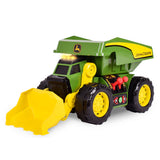 John Deere 18-Inch 2-in-1 Dig Rig Toy Dump Truck, Motorized Lights & Sounds