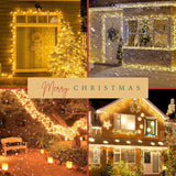 2-Pack 99 ft Outdoor Christmas String Lights – 198 ft Total, 600 Warm White LEDs