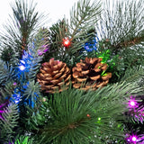 9 ft. Pre-Lit Artificial Greenery Garland – 150 White & Multicolor Micro LEDs, Twinkle Modes & Timer