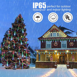 10-Tube 360 LED Meteor Shower Icicle String Lights, 14.44 ft Connectable Outdoor Falling Rain Lights