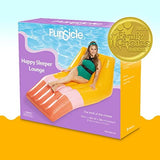 Funsicle Happy Sleeper 5.8 ft Inflatable Floating Lounge with Cup Holder, Contoured Pool Float
