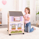 KidKraft So Darling Wooden Dollhouse on Wheels – 2 Levels, 4 Rooms, Lights, Sounds & 29 Accessories