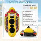 Costway 2-Person Inflatable Banana Boat Towable Tube with EVA Seats & 900D Nylon Cover