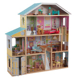 4.5 ft. KidKraft Majestic Mansion Wooden Dollhouse – 4 Levels, 8 Rooms, Elevator & 34 Accessories