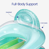Funsicle Relaxing Lounge 5.25 ft Inflatable Pool Float with Pillow, Armrests & Cup Holder