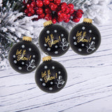 Set of 8 Seamless Glass Christmas Tree Ornaments, 2.63-Inch Solid-Color Xmas Baubles