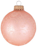 Set of 8 Seamless Glass Christmas Tree Ornaments, 2.63-Inch Solid-Color Xmas Baubles