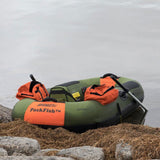 Sea Eagle PackFish7 Inflatable Fishing Boat Set, 7 ft Fishing Float Tube with Seat, Oars & Backpack
