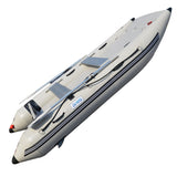 BRIS 11 ft Inflatable Catamaran Boat with Air Deck Floor, Oars, Aluminum Benches & Carry Bag