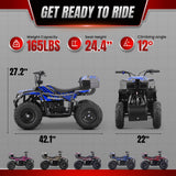 Aoemoe 40 cc Teen Gas ATV, 4-Stroke 4-Wheeler with 3 Speed Settings, Up to 15 mph