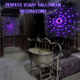 Halloween Spider Web LED Lights 4 Ft, 70 LED Purple Lights with Remote