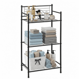 3-Tier Narrow Bathroom Shelf – 17.3" × 10.6" × 35.6" Metal Floor Storage Stand