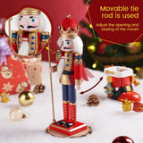 12" Wooden Nutcracker Soldier – Sword, Movable Jaw & Gift Box