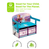 Disney Frozen 2-in-1 Kids’ Activity Bench & Desk – 2 Storage Bins, Blue/Purple, GREENGUARD Gold Certified