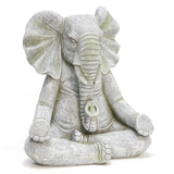 Magnesium Oxide Meditating Elephant Statue, 14.96" x 10.63" x 16.93"