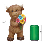 Mainstays 10.75" Solar Highland Cow Garden Statue, Resin Farmhouse Outdoor Décor