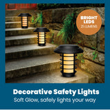 Bell + Howell Smart Solar Pathway Lights – 4 pk 21 lm Warm Flame LED Landscape Lighting