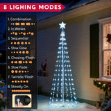 6 ft Animated Cone Christmas Tree Yard Light with Up to 280 LEDs, 8 Lighting Modes