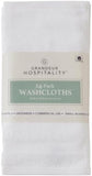 Grandeur Hospitality Washcloths, 24-Pack 13 x 13 Inch White Cotton Washcloths